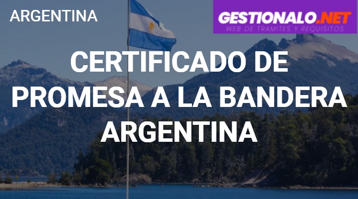 Certificado de Promesa a la Bandera Argentina