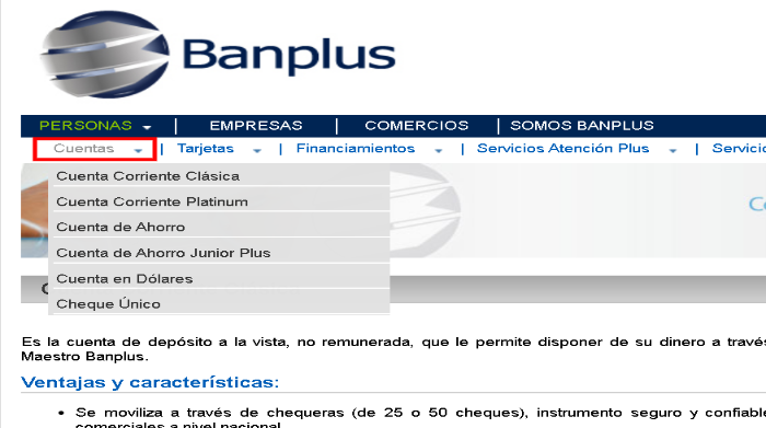 Página web de banplus