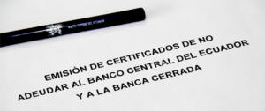 Certificado de Adeudar o No a la Banca Cerrada