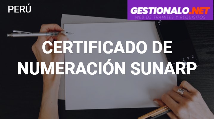 Certificado de Numeración SUNARP