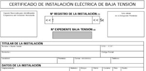 Certificado de Instalación Eléctrica