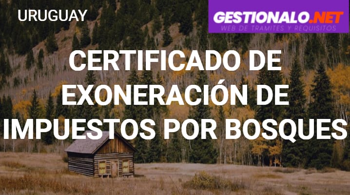 Certificado de Exoneración de Impuestos por Bosques