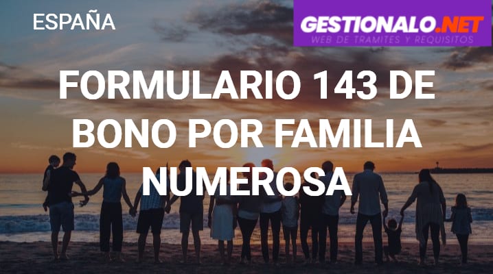 Formulario 143 de Bono por Familia Numerosa